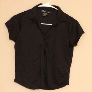 JUNIOR-GIRLS SHORT-SLEEVE POPLIN SHIRT